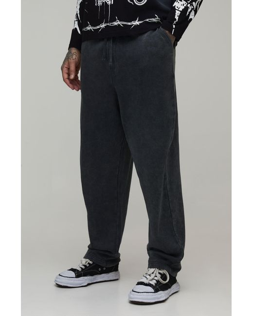 BoohooMAN Black Tall Balloon Fit Gothic Washed Jogger for men