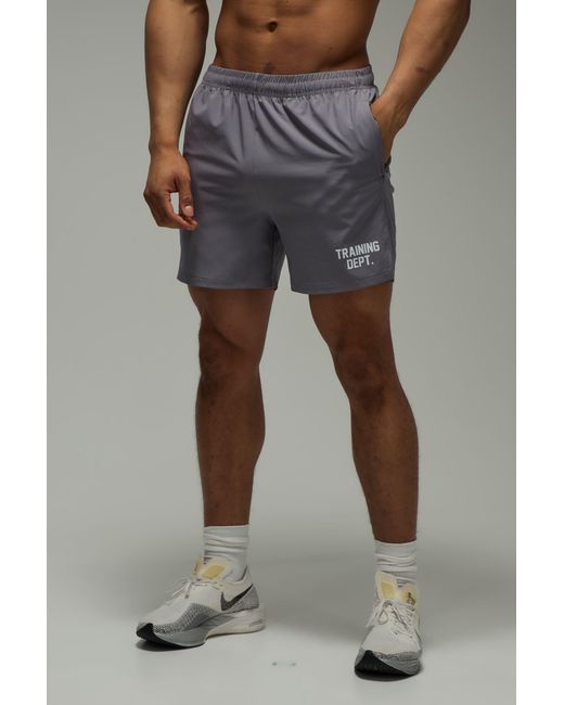 BoohooMAN Gray Training Dept Stretch Woven 7Inch Short for men