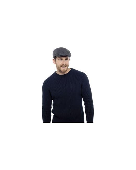 Sock Snob Gray Checked Wool Blend Traditional Flat Cap for men