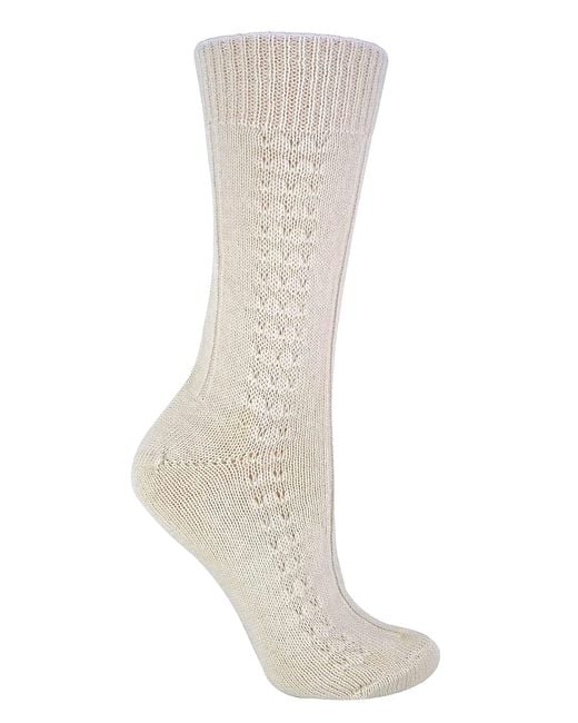 Sock Snob White 1 Pair Ladies Lightweight Soft Cosy Knitted 100% Pure Wool Bed Socks
