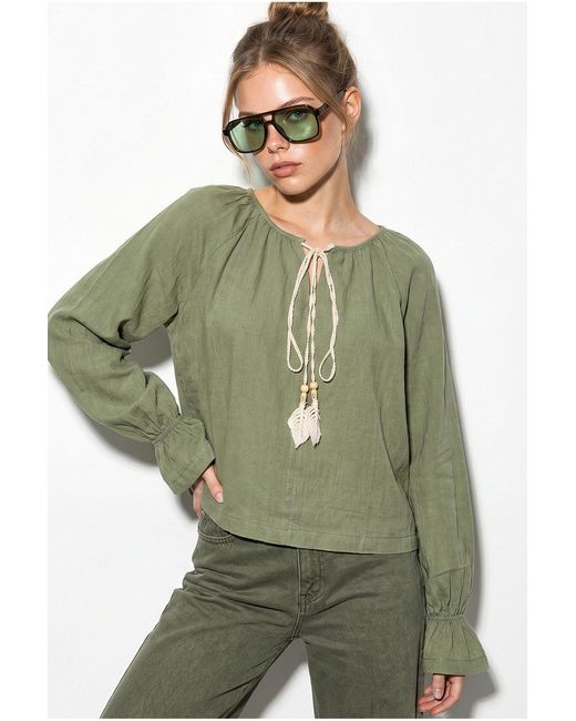 Bianco Lucci Green Elastane Blouse