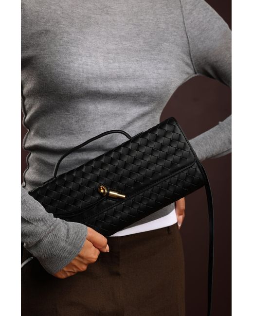 Where's That From Gray Wheres 'Petal' Envelope Style Woven Clutch Bag