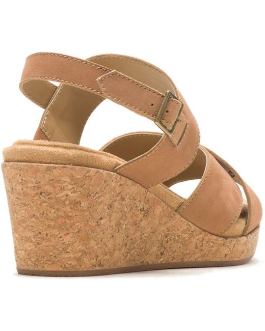 Hush Puppies Brown Willow X Band Ladies Heeled Sandals