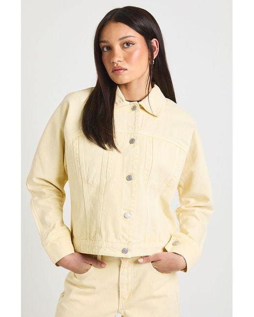 Boohoo Natural Cinch Detail Denim Jacket