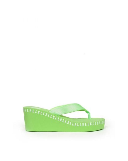 Elle Green 'Agnes' Wedge Thong Sandal