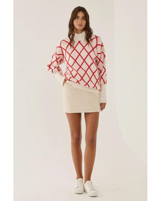 Hiccup Pink Jacquard Knit Sweater