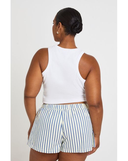 Boohoo White Plus Stripe Flippy Shorts