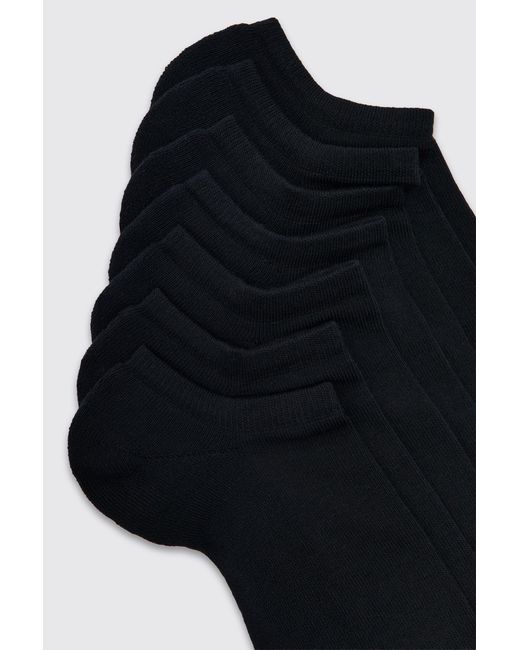 BoohooMAN Black 7 Pack Plain Trainer Socks for men