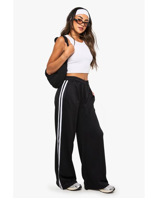 Boohoo Blue Tricot Side Stripe Tape Straight Leg Jogger