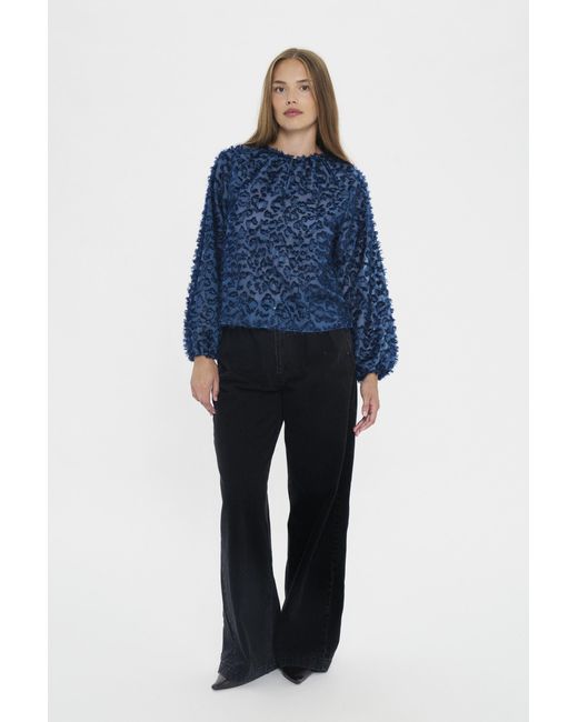Saint Tropez Blouse Met Lange Mouwen Nilsinesz Blouse Met Lange Mouwen Loose Fit in het Blue