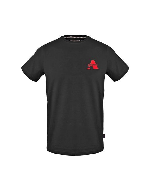Aquascutum Black Crew Neck Short Sleeve Regular Fit T-Shirt for men