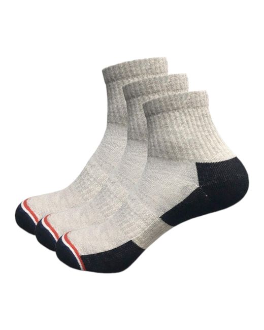 Tommy Hilfiger Gray Ankle Socks 3 Pack Regular Trainer Soft Cotton 6-10.5 for men