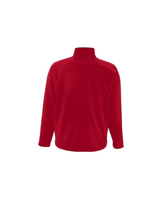 Sol's Red Relax Soft Shell Jacket (Breathable, Windproof And Water Resistant) for men