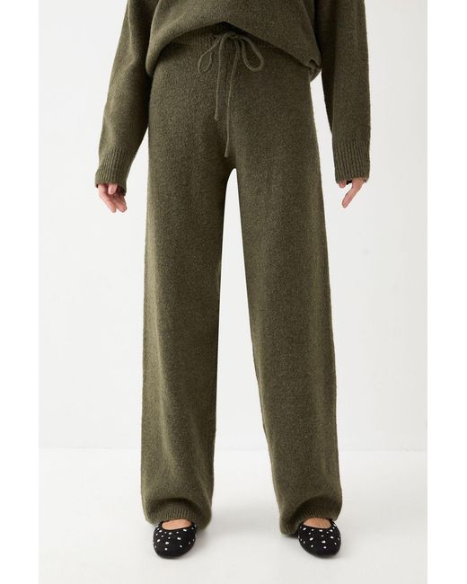 MissPap Green Knitted Wide Leg Trousers