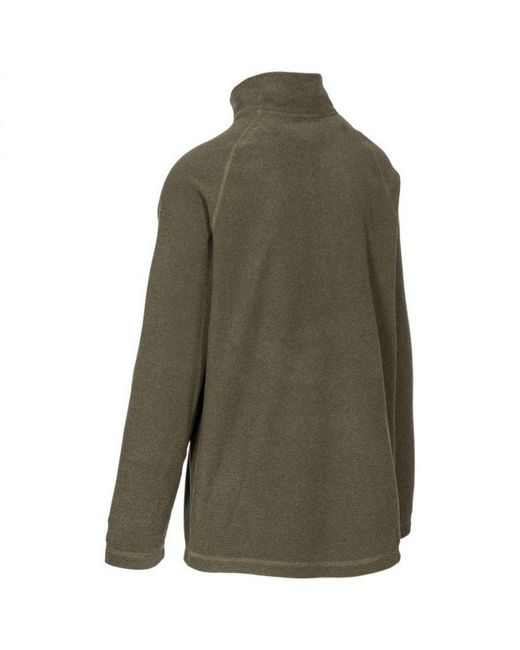 Trespass Green Keynote Anti Pilling 1/4 Zip Fleece Top for men