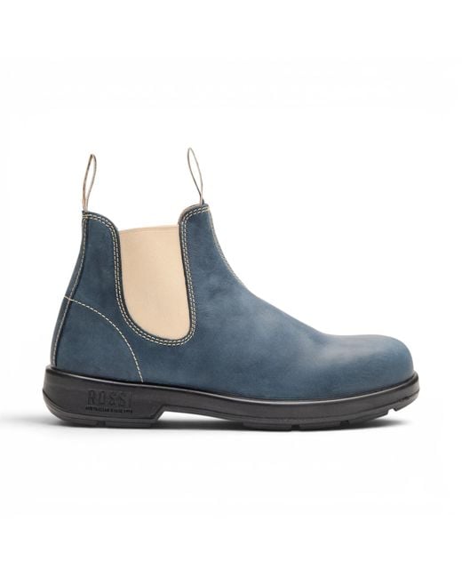 Rossi Boots Blue 404 Storm Leather Outdoor Chelsea