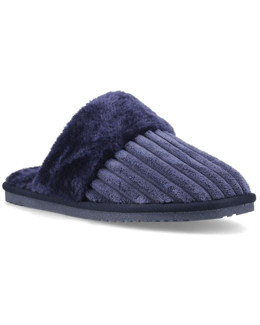 Hush Puppies Blue Arianna Cord Slippers