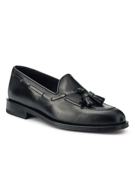 Jones Bootmaker Black Corsino Smart Leather Loafers for men