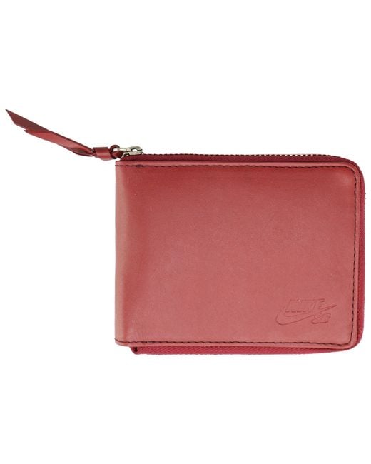 Nike Red Sb Logo Wallet Leather