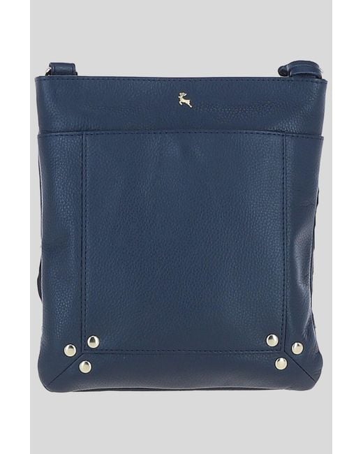Ashwood Leather Blue 'Doriana' Real Crossbody Bag