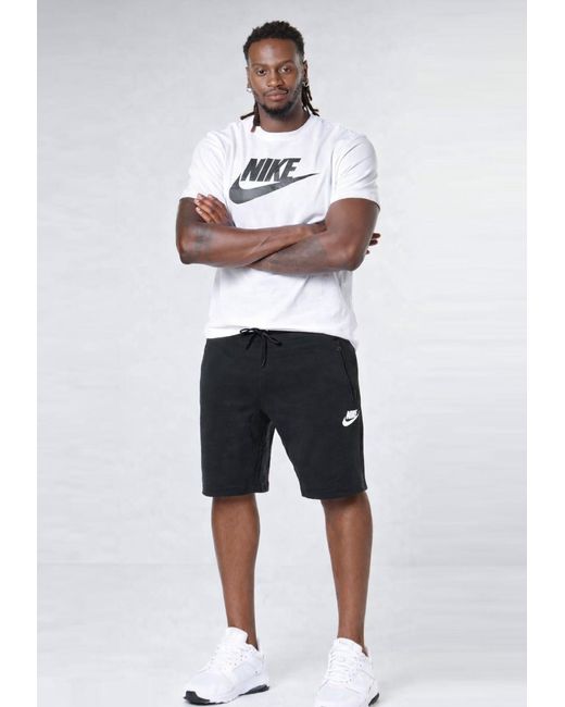 Nike White Tracksuit T Shirt Zip Pocket Shorts for men