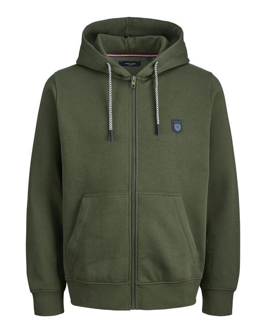 Jack & Jones Green Sweatshirt Zip-Up for men