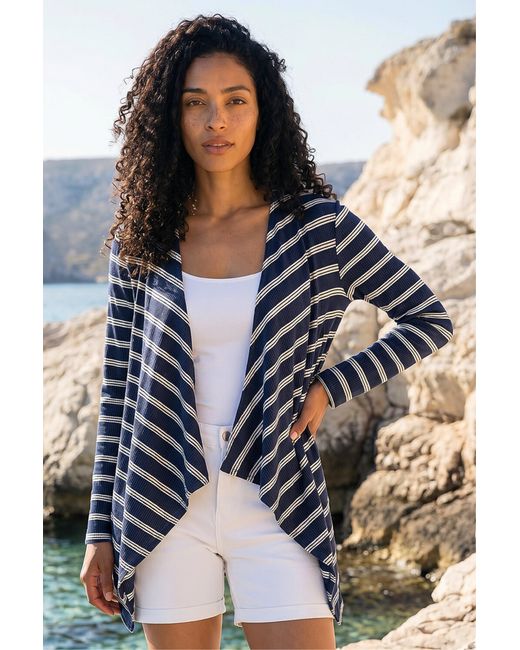 Roman Blue Waterfall Stripe Cardigan