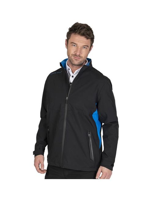 Island Green Black Stretch Golf Waterproof Jacket for men