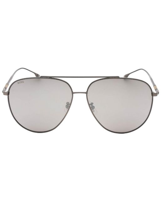 Boss Gray Matte Ruthenium Sunglasses