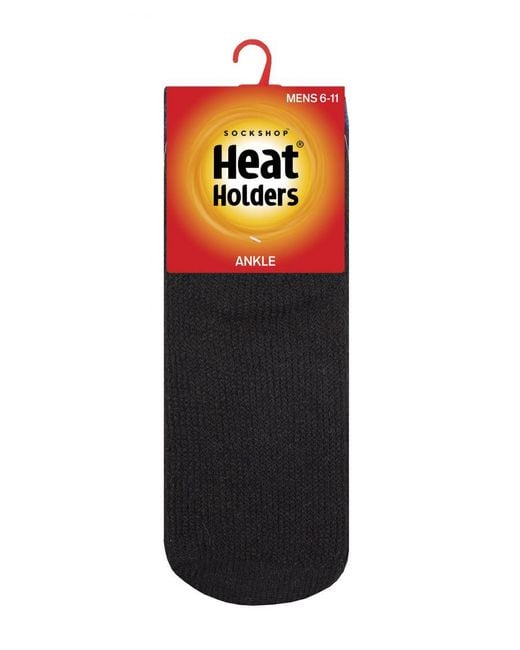 Heat Holders Black Thermal Trainer Socks for men
