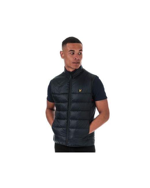 Lyle & Scott Blue And Wadded Gilet for men