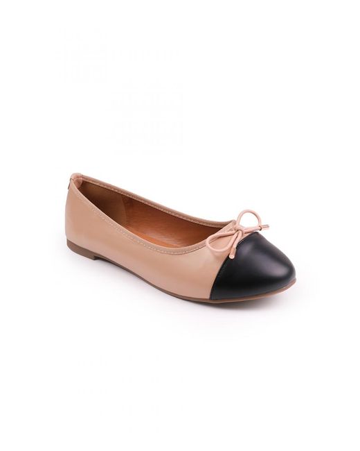 Where's That From Pink 'Janice' Extra Wide Ballerina Flats With Front Bow Detail