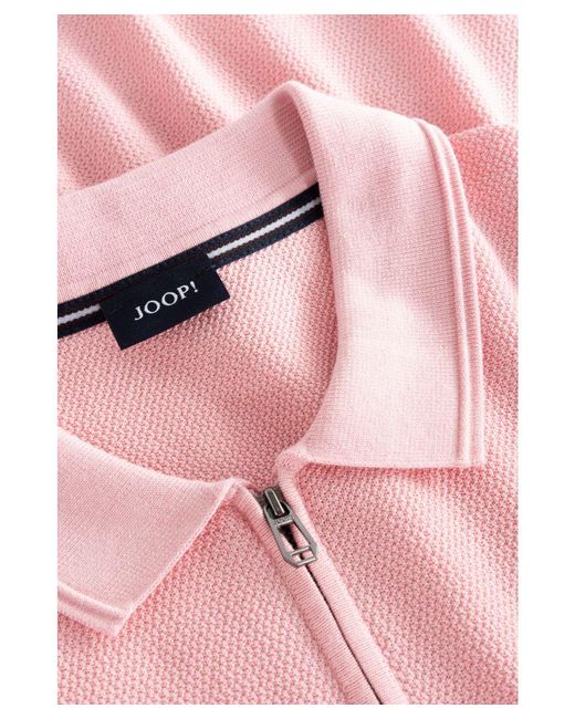 Joop! Pink Knit Polo Shirt Zip Neck Short Sleeve for men
