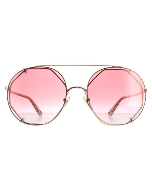 Chloé Pink Chloé Round Gradient Ch0041S Metal (Archived)