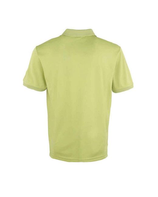 PREMIER Yellow Coolchecker Pique Polo Shirt (Lime) for men