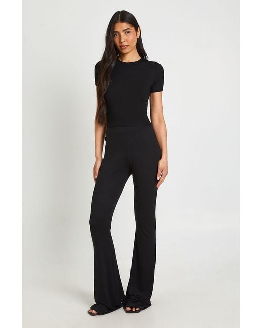 Boohoo Black Tall Basic High Waist Fit & Flare Trouser