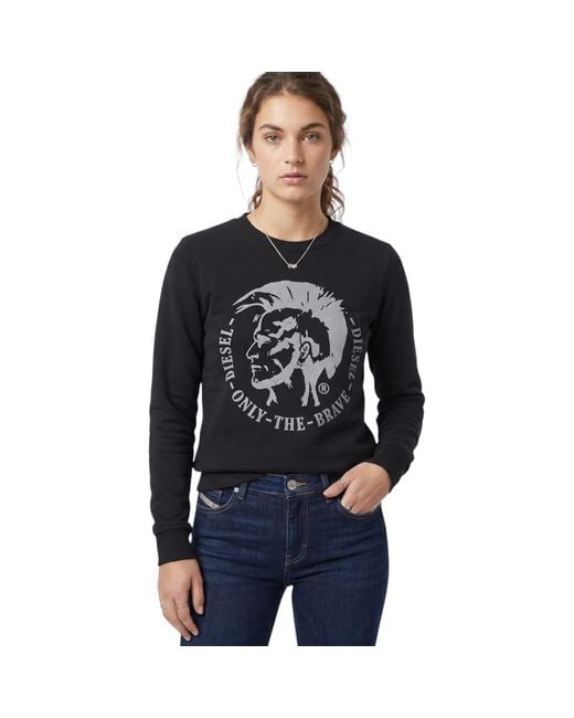 DIESEL Black F Radi T Felpa Sweatshirts Crew Neck Pullover Winter Sweat Tops