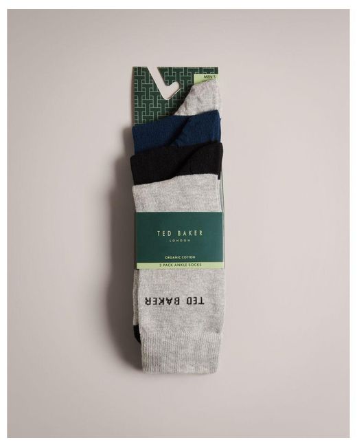 Ted Baker Multicolor Mixxed Three Pack Of Socks for men