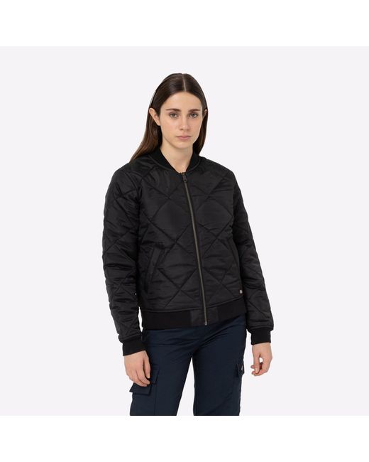 Dickies Black Quilted Bomber Jacket