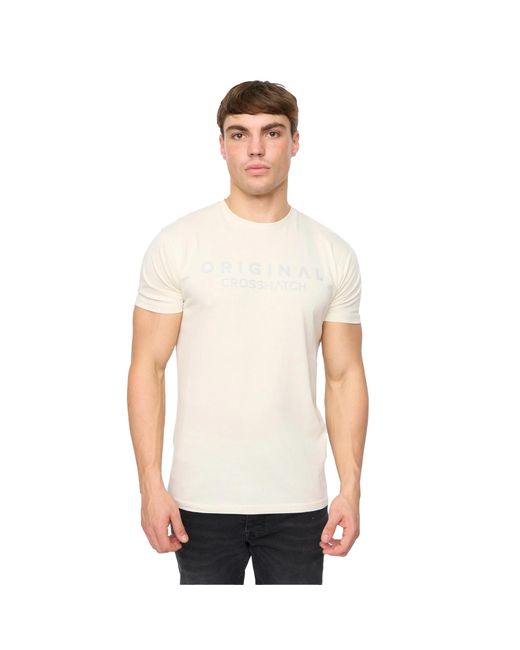 Crosshatch White Demiwear T-Shirt (Off) Cotton for men