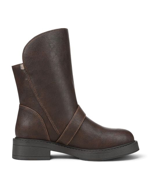 Blowfish Brown Faux Leather Winter Biker Boots