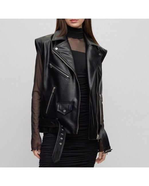 HUGO 's Arebura-1 Faux Leather Jacket In Black