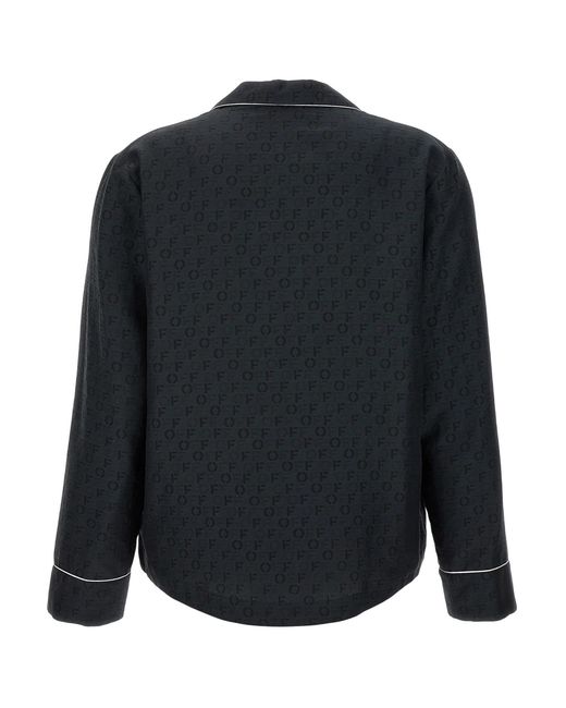 Off-White c/o Virgil Abloh Black Off /Ladies Logo Lapel Collar Shirt