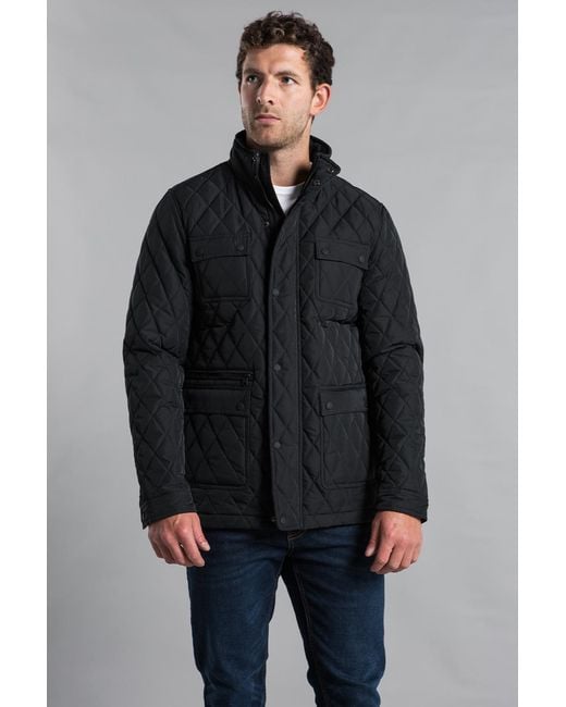 Kensington Eastside Gray Diamond Quilted Funnel Neck Jacket for men