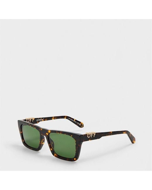 Off-White c/o Virgil Abloh Green Accessories Off Albany Square Full Rim Sunglasses for men