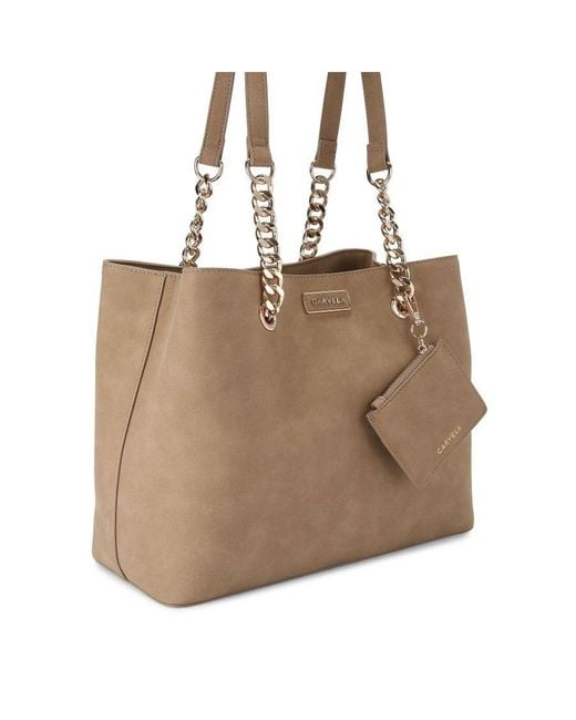 Carvela Kurt Geiger Natural Microsuede Tote Bag