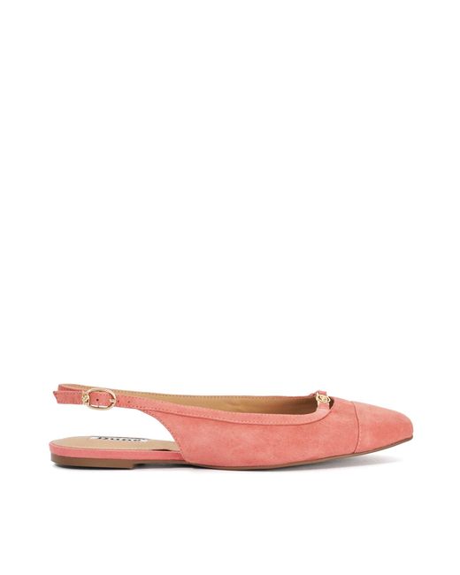 Dune Pink Hanna Suede Sling Back Logo Flats