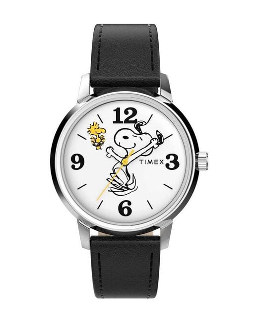 Timex Black Tw2Y19900 Peanuts Marlin Watch