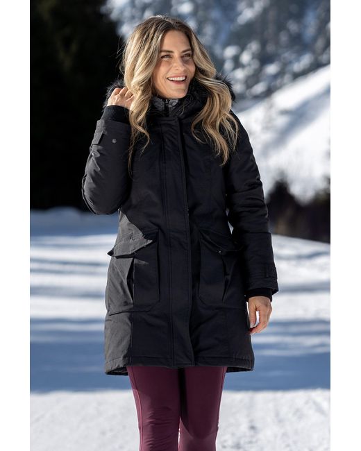 Mountain Warehouse Blue 'Aurora' Down Jacket Waterproof Faux Fur Hood Warm Full Zip Winter Coat Polyamide