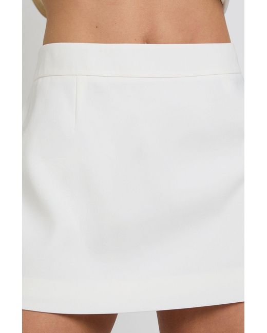 Boohoo White Tailored Mini Skirt